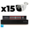 Комплект видеонаблюдения IP 8Мп KIT-C815IP-PL 15 камер для улицы, программный датчик движения, удаленный доступ, ночное видение, умный коммутатор